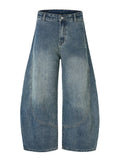 Baggy Classic Jeans Men's Vintage Wash Cotton Wide-leg Denim Pants Loose Fashion Spliced Streetwear Trendy Hip-hop Y2K Trousers