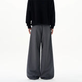 Autumn Men's Loose Suit Pants Commuting Business Casual Classic Gray Black Wide Legs Trousers Oversized Simple Style Clothes