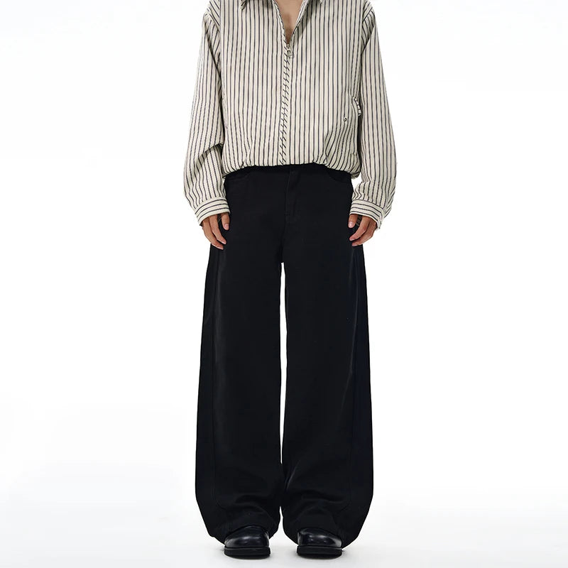 100% Cotton Men's Loose Casual Pants Autumn New Fashion Comfortable Wide-leg Oversized Trousers Streetwear White Khaki Black