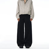 100% Cotton Men's Loose Casual Pants Autumn New Fashion Comfortable Wide-leg Oversized Trousers Streetwear White Khaki Black