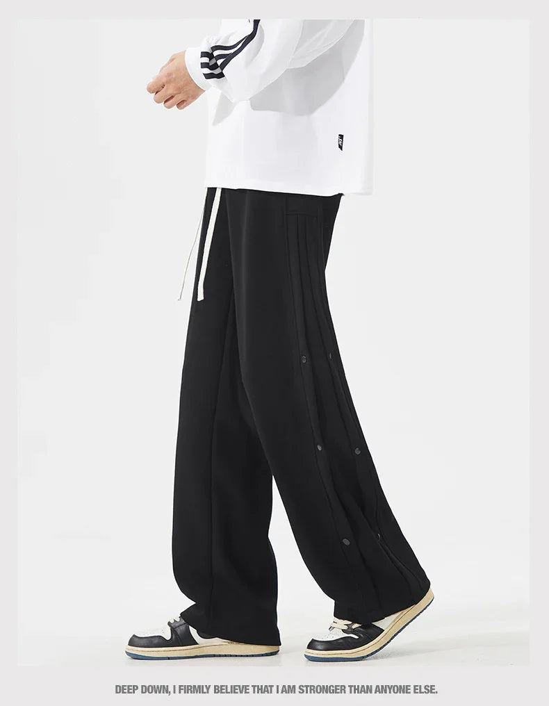 Fashion Men's Baggy Straight Casual Pants Cotton Comfortable Stretch Trousers Sweatpants Joggers Classic Black Khaki Male Clothe