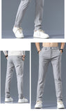 Casual Pants Men Spring Autumn 2025 New Straight Slim Fit Sweatpants Solid Color Business Elastic waist Male Trousers