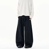 Autumn Men's Loose Suit Pants Commuting Business Casual Classic Gray Black Wide Legs Trousers Oversized Simple Style Clothes