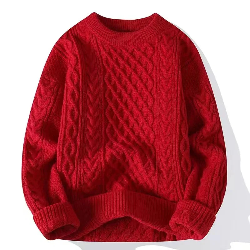 Sweater, Autumn and Winter Men's Thick Crumpled Sweater Jacket, Christmas Couple's Thread