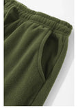 Double-sided Fleece! Retro Military Green Straight-leg Pants Women Loose Thickened Warm Drawstring Casual Wide-leg Pants Men