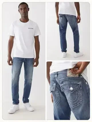 Trend Buddha Baggy Pants Hip Hop Streetwear Black Jeans Fashion Embroidered Y2k Gothic Straight Leg Wide Leg Jean Men Clothing