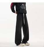 New Men's Jeans Washed Jeans Pants Unisex Drawstring Denim Pants Male Streetwear Korean Straight cylinder loose Cowboy Trousers