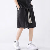 Men New Casual Shorts Male Summer Fashion Straight Leg Five Quarter Loose Fit Denim Pants High Street Wide Leg Baggy Pants