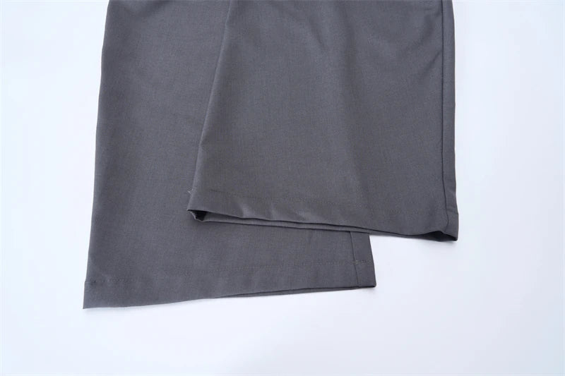 Autumn Men's Loose Suit Pants Commuting Business Casual Classic Gray Black Wide Legs Trousers Oversized Simple Style Clothes