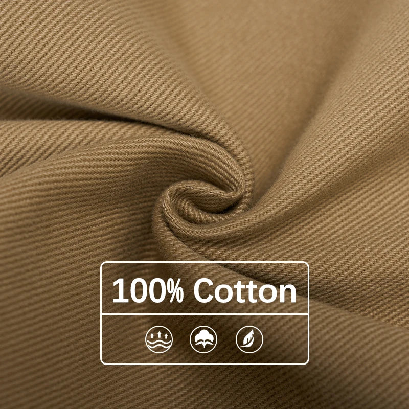 100% Cotton Men's Loose Casual Pants Autumn New Fashion Comfortable Wide-leg Oversized Trousers Streetwear White Khaki Black