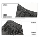 Korean Men's Jeans Classic Man Straight Denim Casual Wide Leg Pants Pockets Black Gray Black Baggy Jeans Casual Trousers
