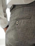 Vintage Naples Linen Pants Men British Style High Waist Slim Fit  Trousers Spring Summer Fashion Casual Ankle-Length Suit Pants