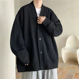 Cardigan hoodie men's spring and autumn black loose heavyweight outerwear fashion brand 2025 new high-end spring and autumn casu