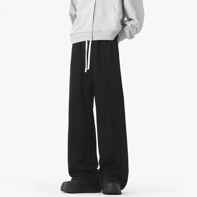 Black Casual Pants Men Fashion Oversized Wide Leg Pants Men Streetwear Loose Straight Grey Sweatpants Mens Joggers Trousers