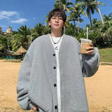 Cardigan hoodie men's spring and autumn black loose heavyweight outerwear fashion brand 2025 new high-end spring and autumn casu