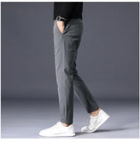 Winter Warm Fleece Men's Business Casual Pants Stretch Slim Fashion Korean Thermal Trousers Classic Simple Male Plush Clothes