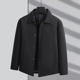 Business Casual Jackets for Men Turn Down Collar Solid Jacket Autumn Korean Work Wear Mens Windbreaker Jacket Winter Coats Men