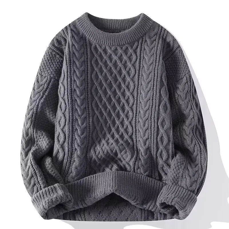 Sweater, Autumn and Winter Men's Thick Crumpled Sweater Jacket, Christmas Couple's Thread