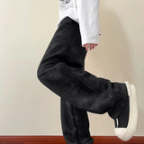 New Spring Men's Casual pants Sweatpants Wide Leg Straight Loose Pants Korean Fashion Patchwork Knit Long Track Trousers