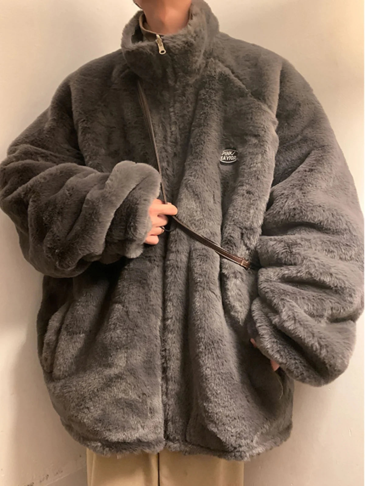 Plus Velvet Thicker Parkas Men Casual Warm Panelled Stand Outwear Cool Handsome Winter Sporty All-match College Students Daily