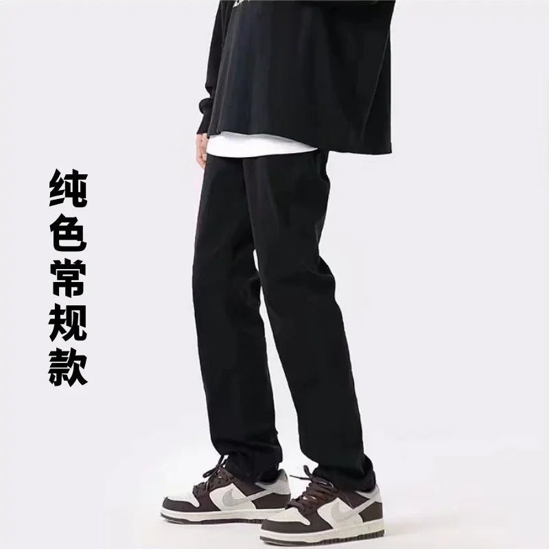 American hip-hop straight leg men and women trend summer personality destruction jeans couple loose retro Harajuku casual pants