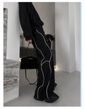 American High Street Style Retro Trend Functional Style Drawstring Loose Sports Wide-leg Trousers Autumn Winter New Style Pants