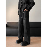 Men's Sweatpants High street patchwork Straight pants Korean Fashion  Wide Leg Straight Loose Track Pants Male Casual Trousers