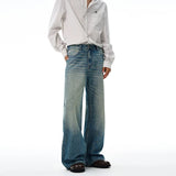 American Retro Jeans Men's Oversize Baggy Wide Legs Classic Wash Cotton Denim Pants Hip-hop Rock Streetwear Loose Trousers
