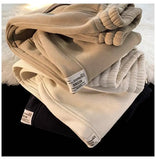 Korean style autumn and winter men and women street personality loose wide leg bound sports pants couple simple casual pants