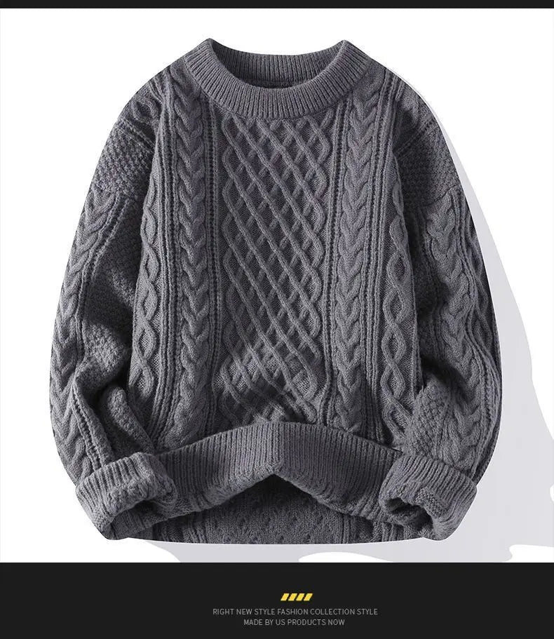 Sweater, Autumn and Winter Men's Thick Crumpled Sweater Jacket, Christmas Couple's Thread