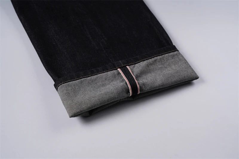 Non-fading Original Color Jeans Men's High Quality Loose Straight Denim Pants Classic American Retro Wide Leg Autumn Trousers