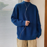 Autumn Winter New Fashion Long Sleeve Half High Collar Solid Pullovers Men's Clothing All-match Knitting Korean Simplicity Top