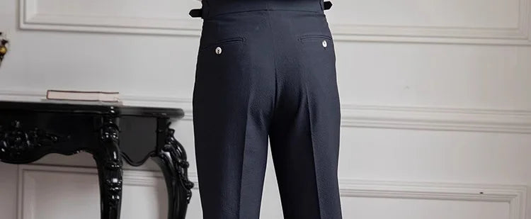 Light Luxury Men's Naples Draped Suit Pants Casual Solid Color Straight Premium Quality Dress Pants Wedding Banquet Business