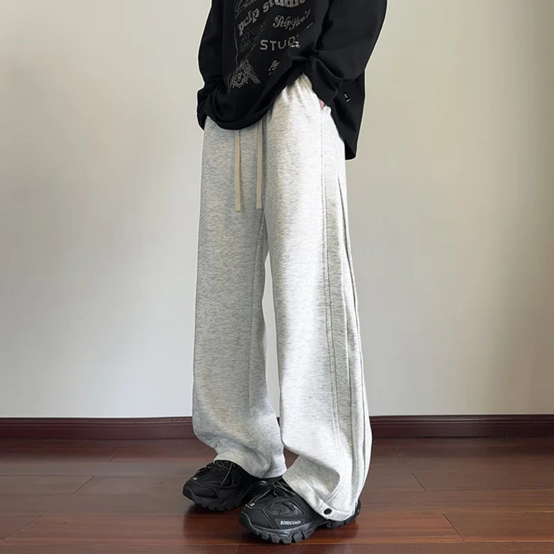 Black Casual Pants Men Fashion Oversized Wide Leg Pants Men Sweatpants Streetwear Loose Sports Pants Mens Joggers Trousers