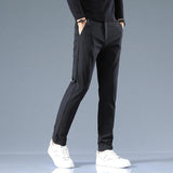 Casual Pants Men Spring Autumn 2025 New Straight Slim Fit Sweatpants Solid Color Business Elastic waist Male Trousers