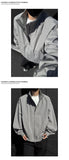 Jacket Mens Casual Jacket Solid Stand Collar Loose Fit Zipper Autumn Coat Ribbed Cuffs Relaxed Outerwear