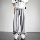 Men's Casual Straight Long Loose Pants Stretch Elastic Waist Jogger Korean Classic Blue Black Gray Male Brand Trousers Plus Size