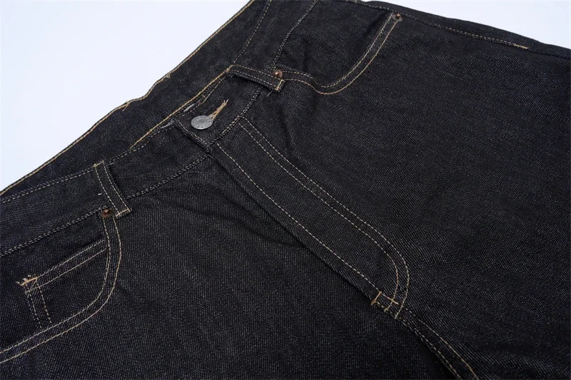 Non-fading Original Color Jeans Men's High Quality Loose Straight Denim Pants Classic American Retro Wide Leg Autumn Trousers