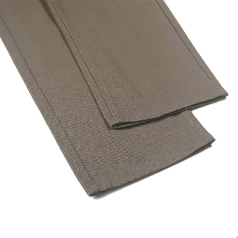 Baggy Wide-leg Jeans 100% Cotton Comfortable Breathable Autumn Casual Denim Pants Loose Straight Trousers Fashion Streetwear