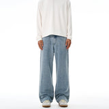 Fashion Graffiti Black Loose Wide-leg Jeans Men's Autumn New American Simple Basic Wash Denim Pants Loose Straight Trousers