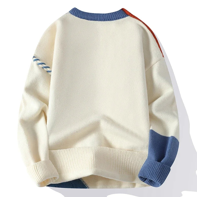 Mens Streetwear Ripped Hole Fashion Sweater Korean High End Luxury Winter Hip Hop Sweaters Men Soft Warm Autumn Pullover