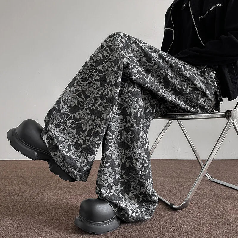 Spring NEW men pants Pattern Baggy Casual Sweatpants Hip Hop gothic men women wide leg trousers streetwear Fashion trend