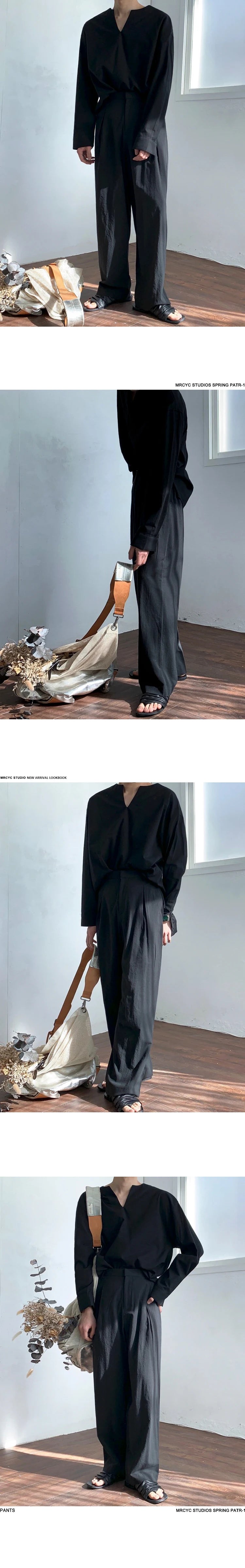 Summer Thin Linen Men's Pants Loose Straight Pants Korean Cotton Linen Casual Trousers Draped Wide-leg Pants Aesthetic Urban