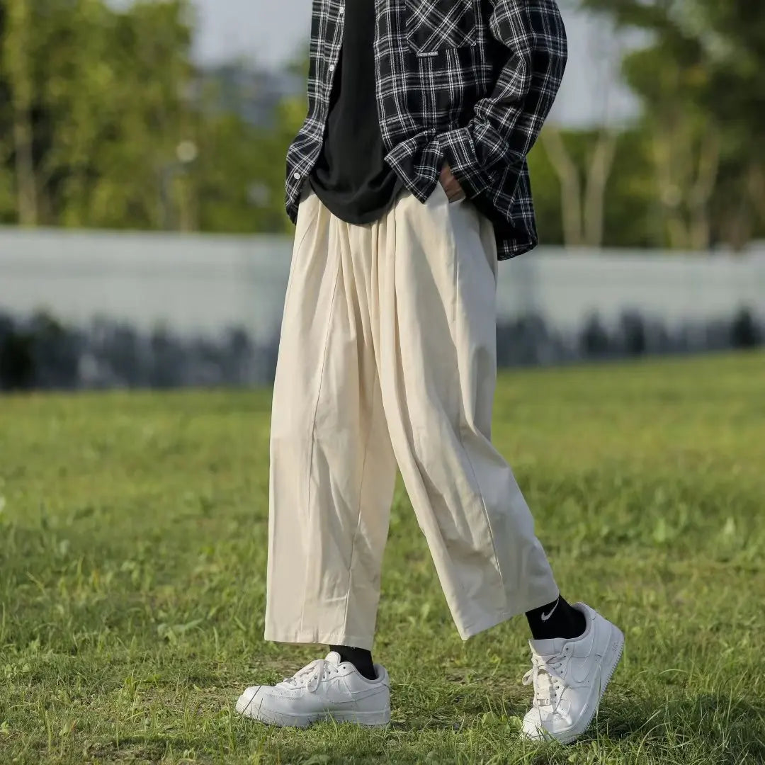 Japanese Retro Work Pants Men Women Cargo Wear Casual Pants Loose Wide-leg Pants Casual Straight-leg Trendy High-end Trousers