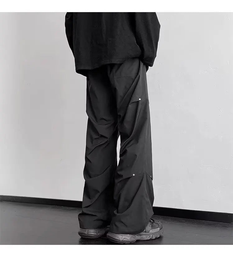 American Men's Summer Parachute Baggy Cargo Pants Straight Track Sweatpants Korean fashion Clothes Streetwear y2k pants