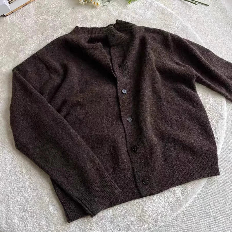 New Korean Fashion Men Cardigan Light Luxury Knitted O Neck Long Sleeve Sweater Coats Autumn Leisure Premium Quality Knitwear