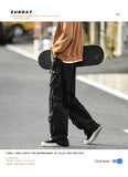 Japanese Multi-pocket Work Pants Men's Autumn Trendy Loose Straight Casual Pants Hip-hop Retro Design Trousers Aesthetic Chic