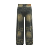 Spring and Autumn Trendy Street Personality Straight Tube Multi Pocket Work Clothes Jeans Couple Loose Retro Casual Pants y2k