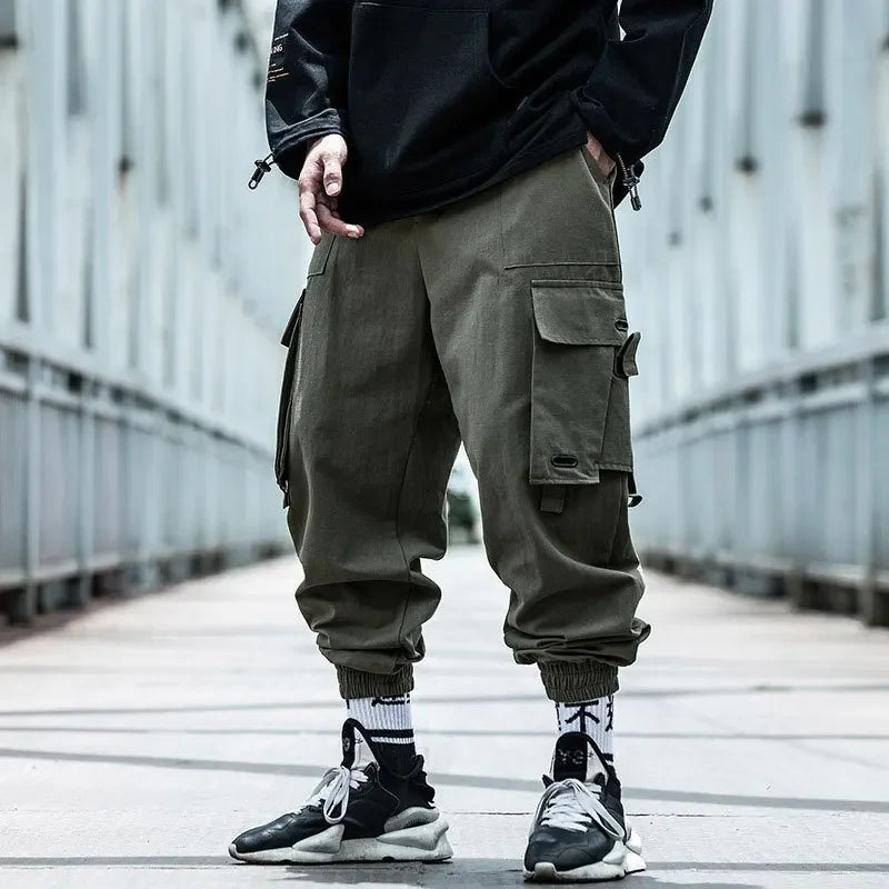 Trendy Men's Cargo Pants Loose Fit Casual Hip Hop Pants Spring Autumn Season Ins Branded Fashionable Ankle Length Trousers
