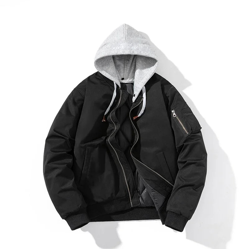 Ma1 Bomber Jacket Men Women Winter Solid Pilot Jacket Military Flight Baseball Coat Spring Autumn Windbreaker Hooded Casual